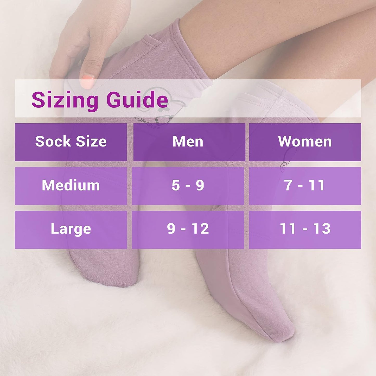 Zomaple Cold Therapy Socks for Feet with 2 Reusable Gel Ice Packs, Cooling Socks for Hot Feet & Swelling Relief, Adjustable Compression Ice Pack Wrap for Plantar Fasciitis, Neuropathy & Foot Pain