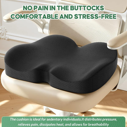 Benazcap Seat Cushion - Memory Foam Car Seat Pad - Sciatica & Lower Back Pain Relief - Car Seat Cushions for Driving - Road Trip Essentials for Drivers, Green