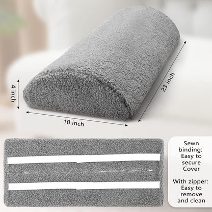 Wesiti Recliner Foot Pillow Cushion High Resilience Sherpa Memory Foam Bolster Sleeping Rest Multipurpose Half Roll Leg Pillow Suitable for Bed Chair Sofa Headrest Back Lumbar Leg Support(Dark Gray)