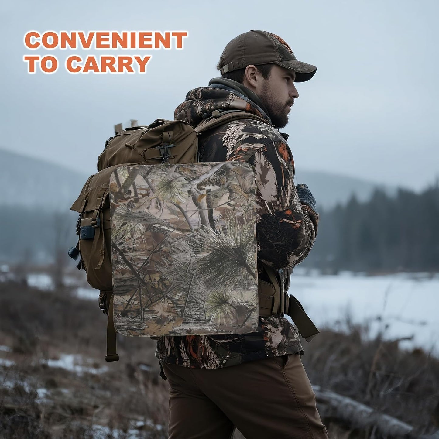 MDSTOP Heated Hunting Seat Cushion, Waterproof Seat Pads for Tree Stand & Ladder Stand, for Hunting, Ice Fishing,Hiking, Camping(Battery not Included)