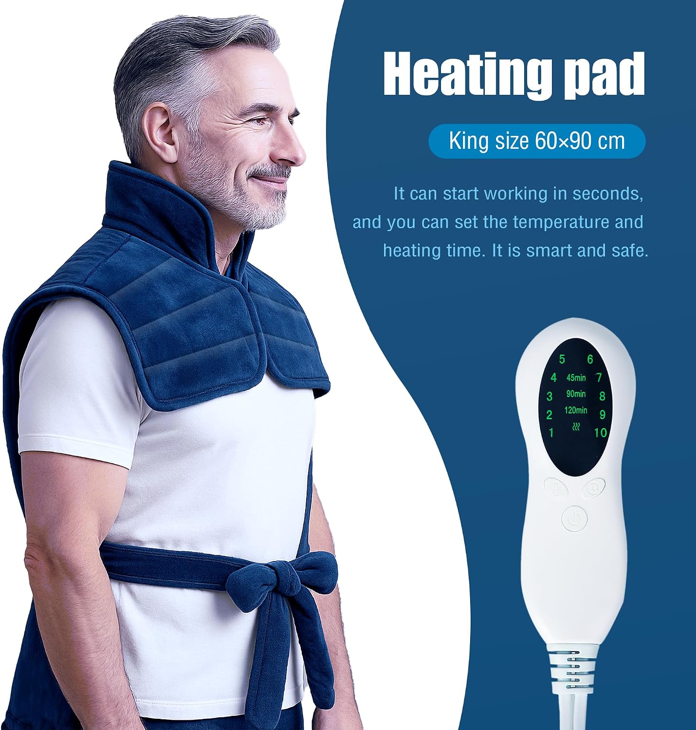 Heating Pad for Neck and Shoulders and Back,Exquisite Gifts for Mom Dad Wife Brother and Sister,Heating Pad for Back Pain Relief, Overheating Protection, Machine Washable