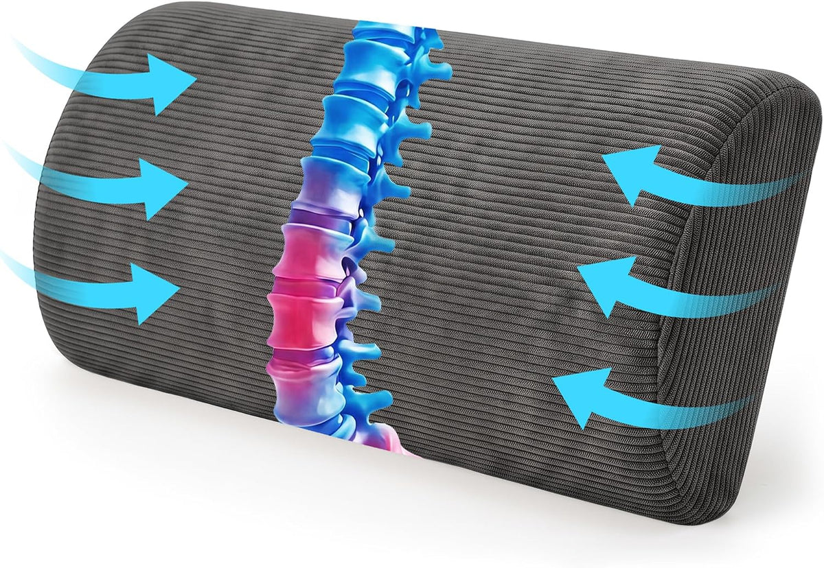 XIAIJIA Lumbar Support Pillow for Couch, Recliner Chair, Office, Gray