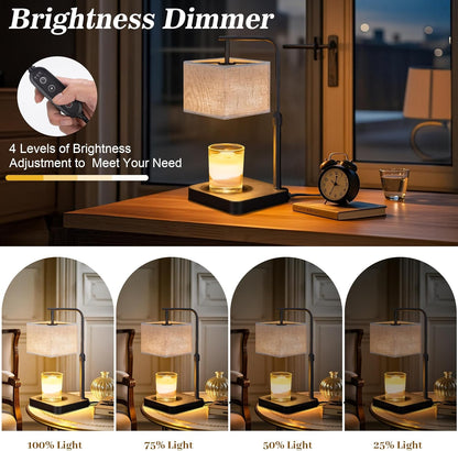 MOAFINA White Candle Warmer Lamp with Timer,Height Adjustable Dimmable