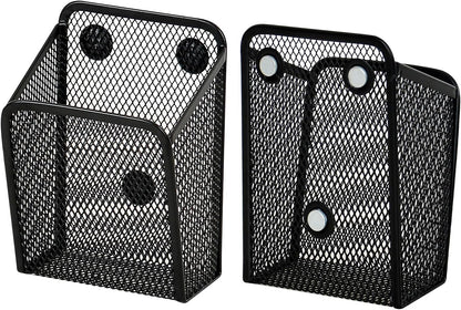 UCYCAZ Magnetic Pen Holder,Single Magnetic Pencil Locker Holder Organizer | Strong Magnets Mesh Marker Holder,Locker Accessories,Writing Utensil Storage Organizer,Pen Basket for Whiteboard,Refrigerator