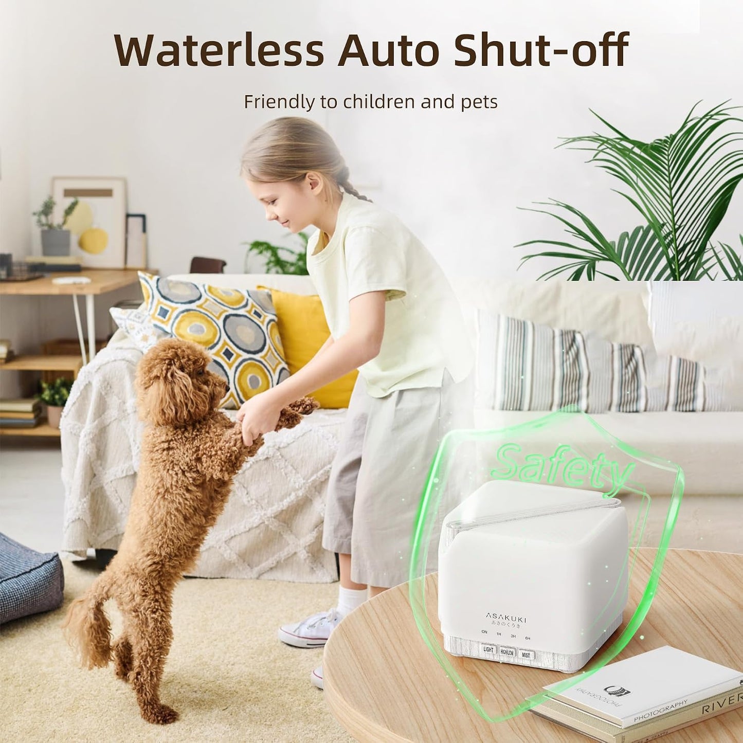 ASAKUKI Essential Oil Diffuser Smart WiFi Humidifier 700 ml | Easy Connect with Alexa and Google Home, Phone App & Voice Control, Customized Schedule Timers and LED Light