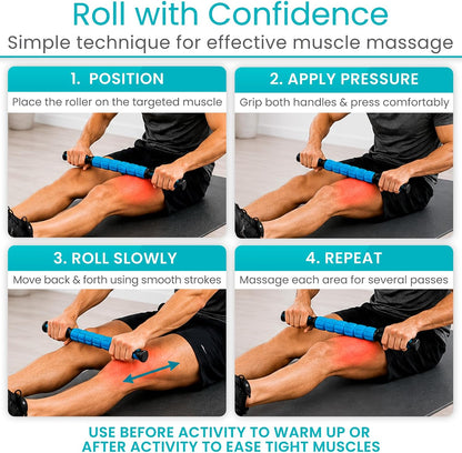 Vive Massage Stick Roller for Muscle, Back, Legs - Deep Tissue Body Fascia