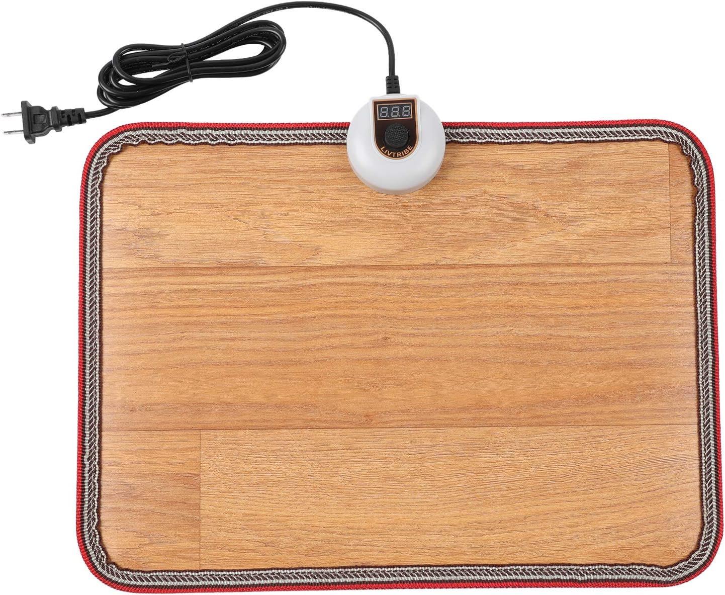 Livtribe AC 110V Heated Floor Mat for Foot, Carbon Crystal Heating Pad, Electric Heated Foot Warmers for Office, Home (Black)