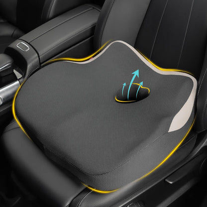 Allaboutsla Car Seat Cushion for Driving, Car Seat Pillow for Short Drivers | Ergonomic Memory Foam Seat Cushion for Pain Relief, Adult Booster Seat for Car, Butt Cushion for Car, Truck, Office, B&G