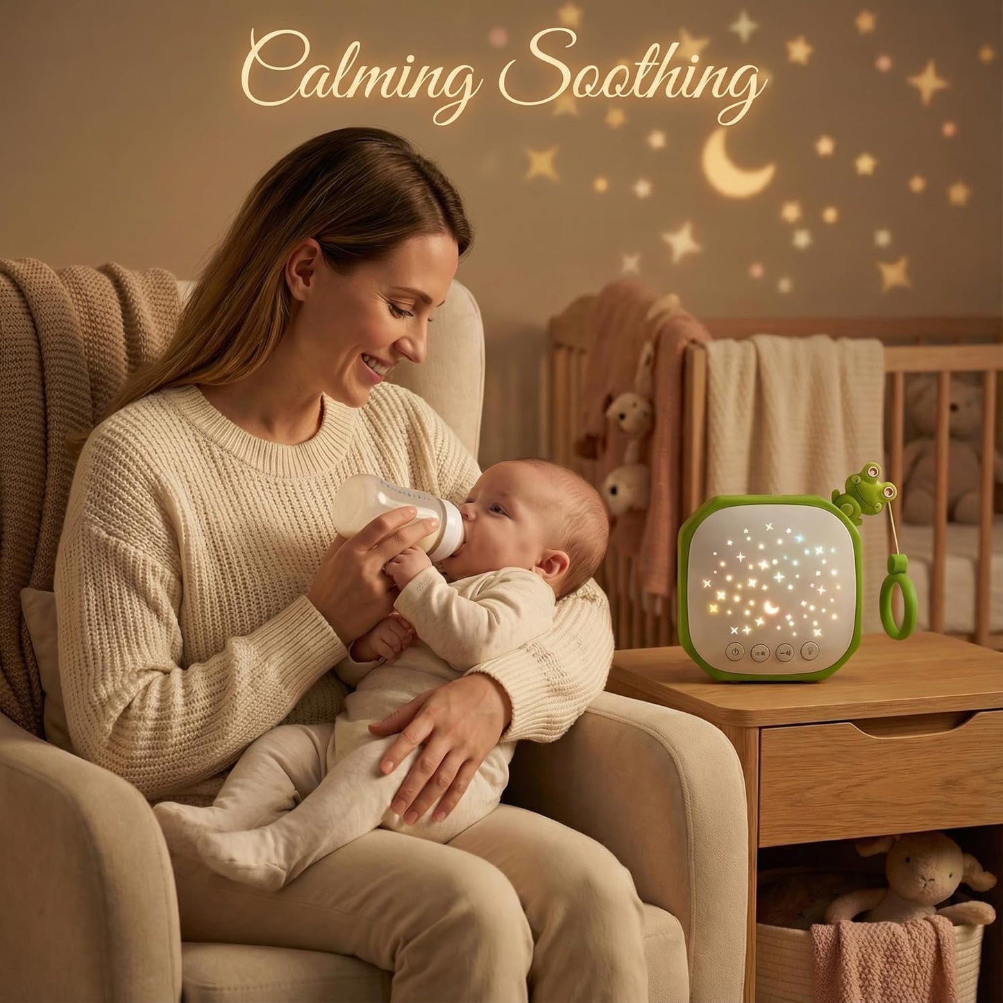 White Noise Sound Machine Baby with Star Projector | Portable Sleep Aid Lullaby Music for Baby Sleeping | Soothing Sound Machine for Nursery, Car Travel, Bedroom Crib, Kids Gifts (Puppy)