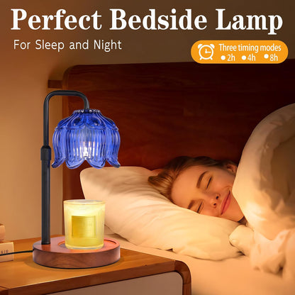 XJZJY Pink Flower Candle Warmer Lamp with Timer, Birthday Gifts for Women