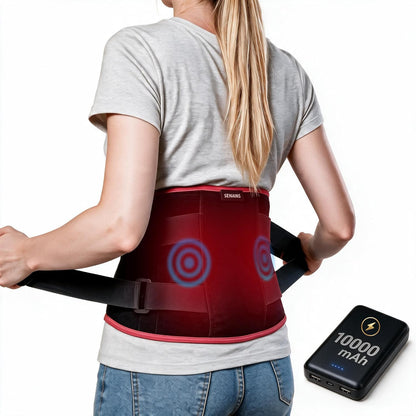 SENAINS 10000mAh Cordless Heating Pad for Back Pain Relief, 52" Lower Back Massager with 3 Heat 5 Vibration, Portable Wearable Heat Belt for Cramps, Gifts for Women Men Mom Dad
