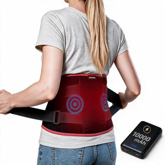 SENAINS 10000mAh Cordless Heating Pad for Back Pain Relief, 52" Lower Back Massager with 3 Heat 5 Vibration, Portable Wearable Heat Belt for Cramps, Gifts for Women Men Mom Dad
