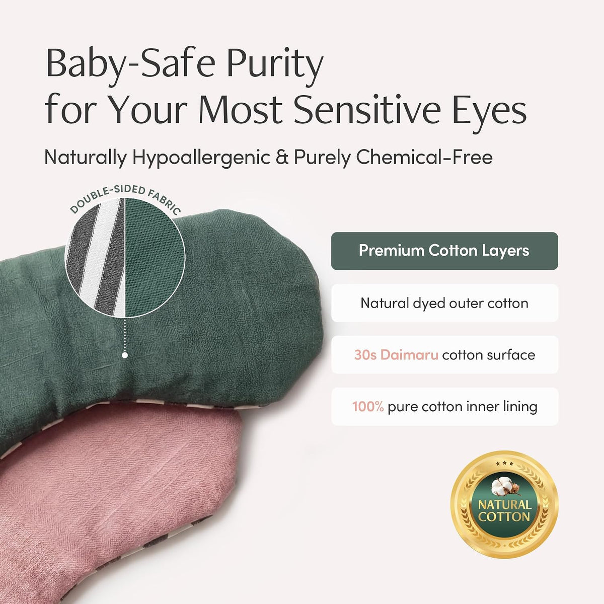 Seoul Heated Rice Eye Mask for Stye & Dry Eyes, Microwavable Compress