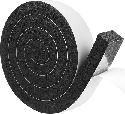 2 Rolls Foam Seal Tape for Door Window Insulation, Soundproof and Shockproof Foam Adhensive Strip, 3/8" Wx3/16 T Single Sided Foam Tape, Cold Air and Draft Closed Cell Seal Strip,Total 32FT