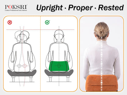Lumbar Support Pillow,Back Pain Relief Cushion,fits tightly around the waist,Memory Foam,Skin-friendly Suede Fabric,fit Car Drive,Office chair,Rest seat,Improve Posture,Portable,15.5''Lx 8.7''H