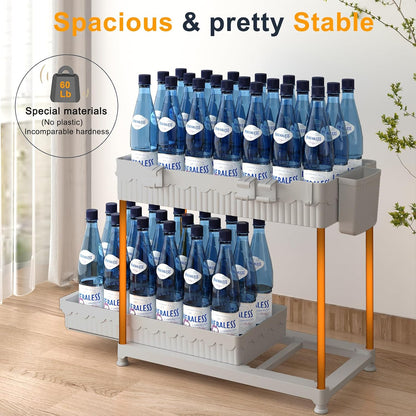 3-Pack 2-Tier Under Sink Organizers with Sliding Drawers | Multi-use kitchen & bathroom storage, 12.8 inch black cabinet organizer, space-saving sliding drawer design.