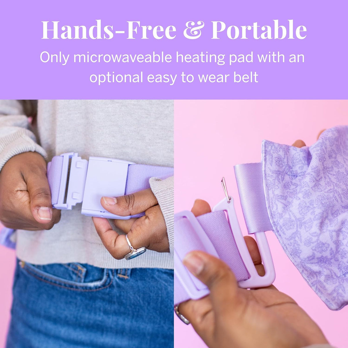 Pixie Microwavable Heating Pad for Period Cramps - Flaxseed & Lavender Weighted Wearable Hot & Cold Reusable TheraPad™ Waist Belt for Menstrual Cramp Pain Relief, Lower Back, Stomach & Feminine Care
