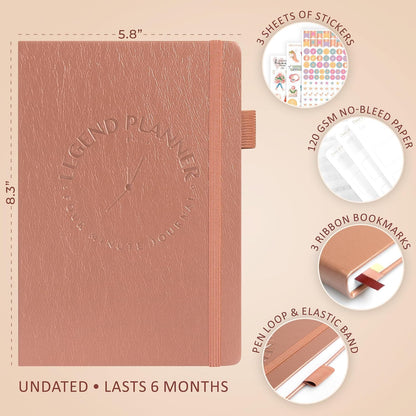 Legend Four-Minute Journal with Prompts & Habit Tracker – Daily Gratitude Journal for Women & Men – Guided Positivity, Self-Reflection & Affirmation Notebook (Lavender)