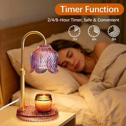 Candle Warmer Lamp with Timer and Dimmer, Adjustable Height Design