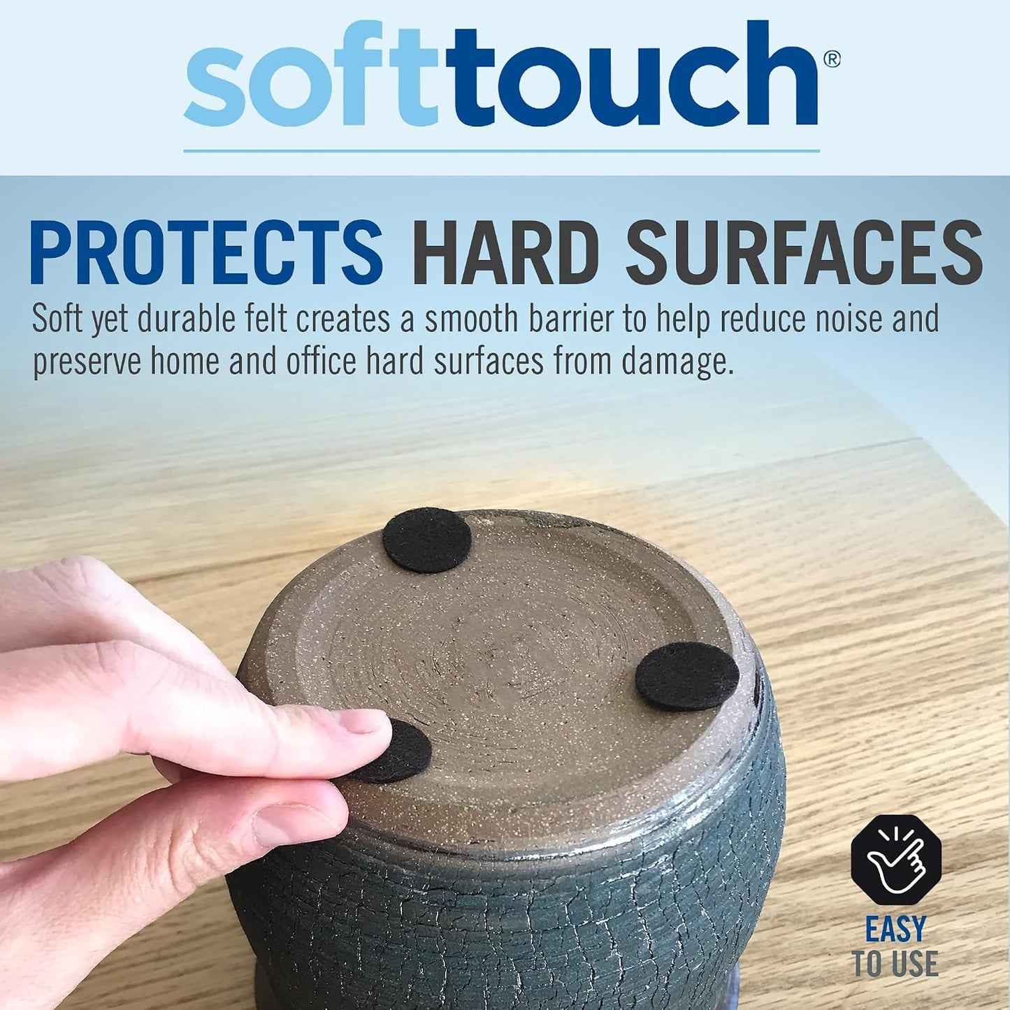 SoftTouch Assorted Size Round Mini Self-Stick Furniture Slider Felt Pads for Hard Surfaces, Noise-Reducing Adhesive Furniture Moving Pads for Beds, Sofas, Dressers, 46-Count, Brown