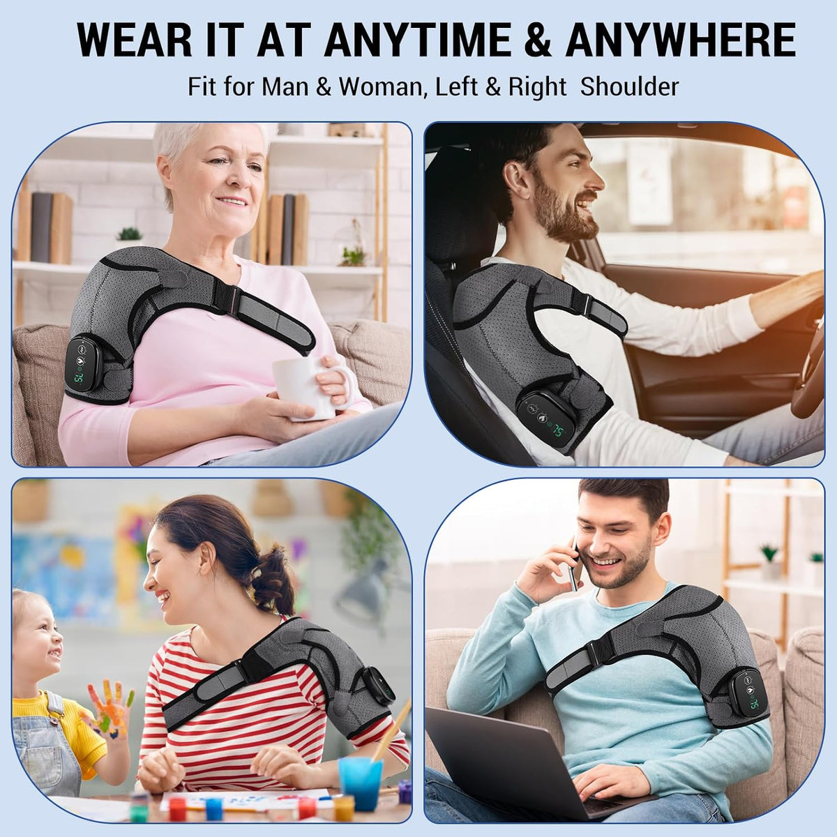 Shoulder Heating Pad with Massage , Shoulder Massager for Pain Relief