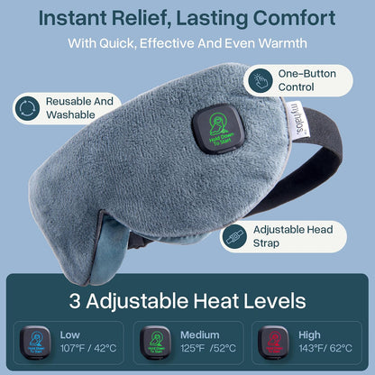 MyHalos Cordless Heated Eye Mask, Rechargeable Warm Compress for Dry Eyes