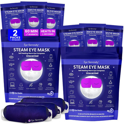 Eye Serenity Steam Eye Mask, Heated Eye Mask Fast Relief for Stye Unscented