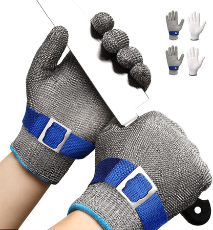 Schwer SlicePro ANSI A9 Cut Resistant Glove PR1706, Stainless Steel Mesh Metal Glove, Food Grade for Kitchen Cooking, Butcher Meat Cutting, Oyster Shucking, Mandoline, Fishing, (M, 1 PCS)