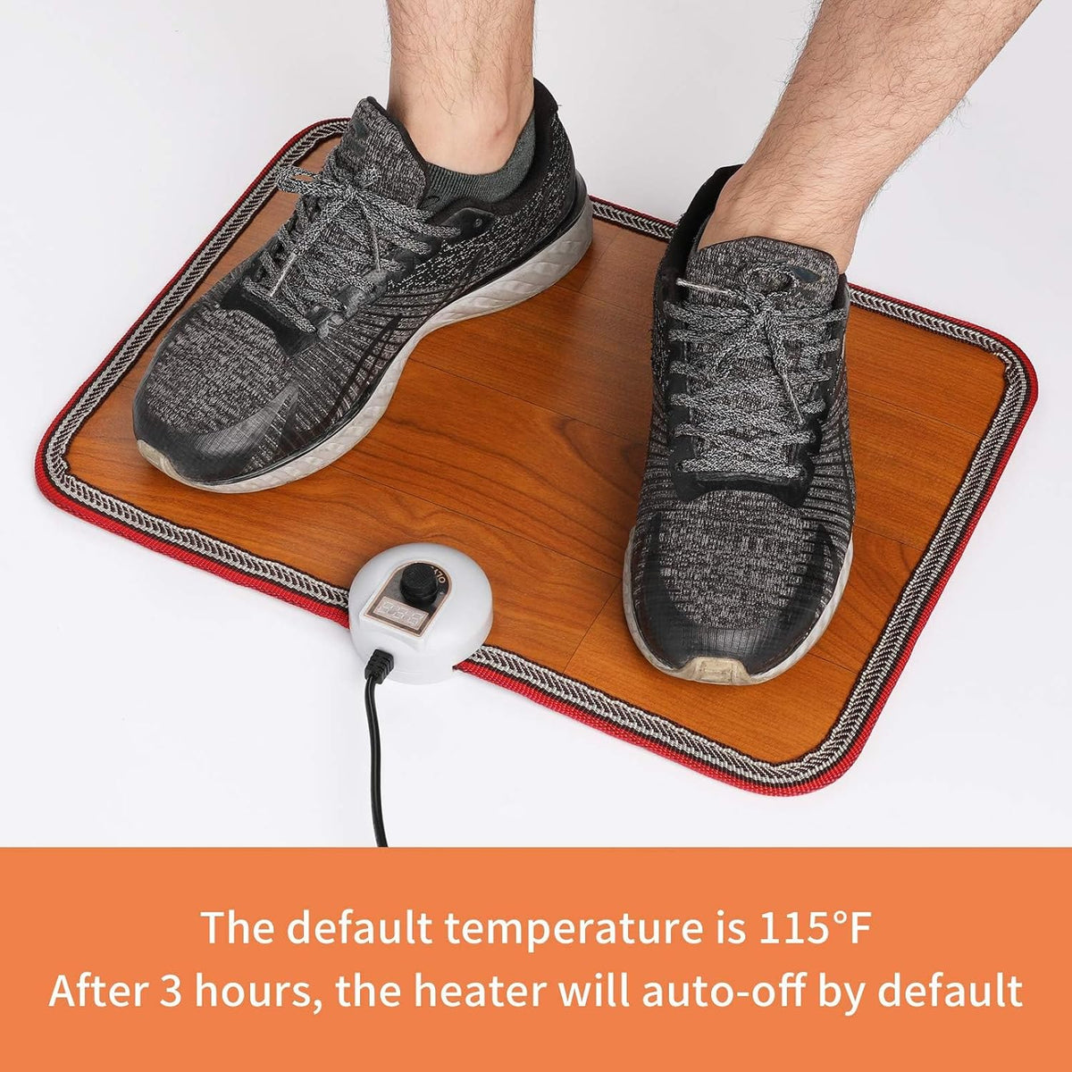 Electric Heated Floor Mats Under Desk, Heated Foot Warmer - 110v Toes Warming Heater for Office and Home(Stone Grain)