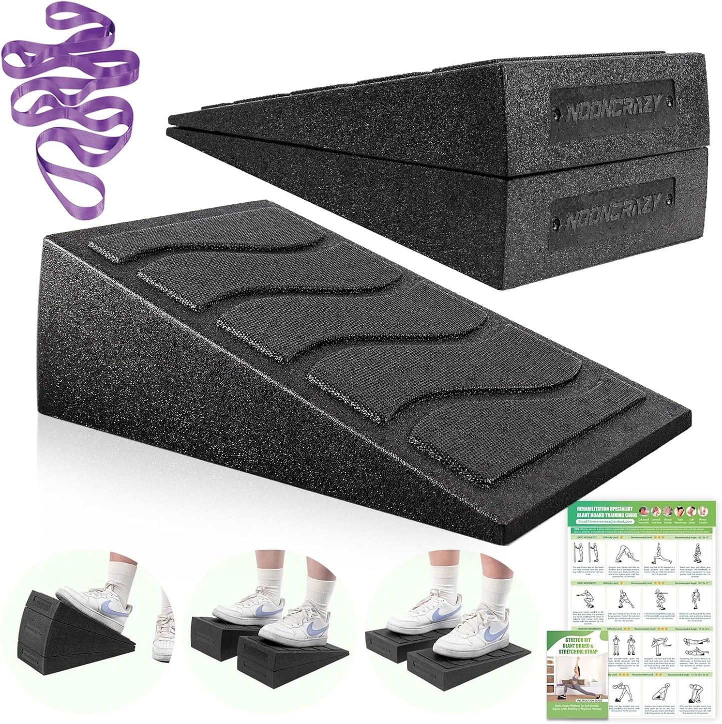 Squat Wedge Block, 960 LBS Weight Capacity, Slant Board for Calf Stretching | Training Poster & 5 Adjustable Angles, Non-Slip Yoga Foam Wedge for Exercise, Squat, Ankle Mobility, Knees & Physical Therapy