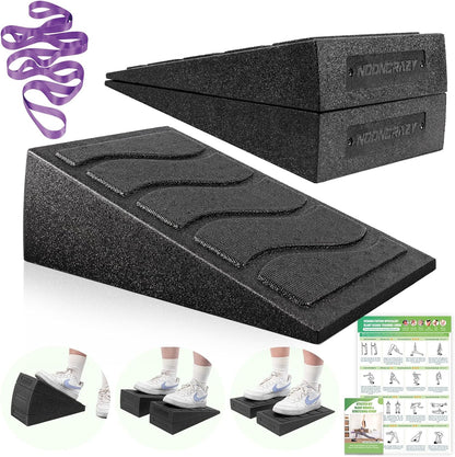 Squat Wedge Block, 960 LBS Weight Capacity, Slant Board for Calf Stretching | Training Poster & 5 Adjustable Angles, Non-Slip Yoga Foam Wedge for Exercise, Squat, Ankle Mobility, Knees & Physical Therapy