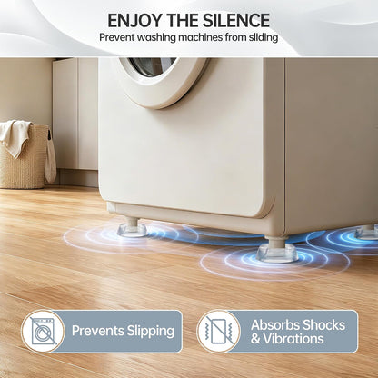 Anti Vibration Pads for Washing Machine, 4Pcs | Clear silicone pads absorb shock, reduce noise, and stop washer movement. Fits dryers, pedestals, and furniture.