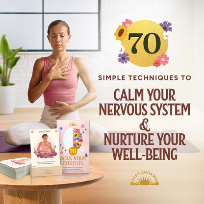 70 Vagus Nerve Exercises - Cards for Nervous System Regulation - Polyvagal Theory Techniques to Reduce Stress & Anxiety on 3.5" x 5" Cards - Breathwork, Mindfulness, Movement & Sensory Exercises
