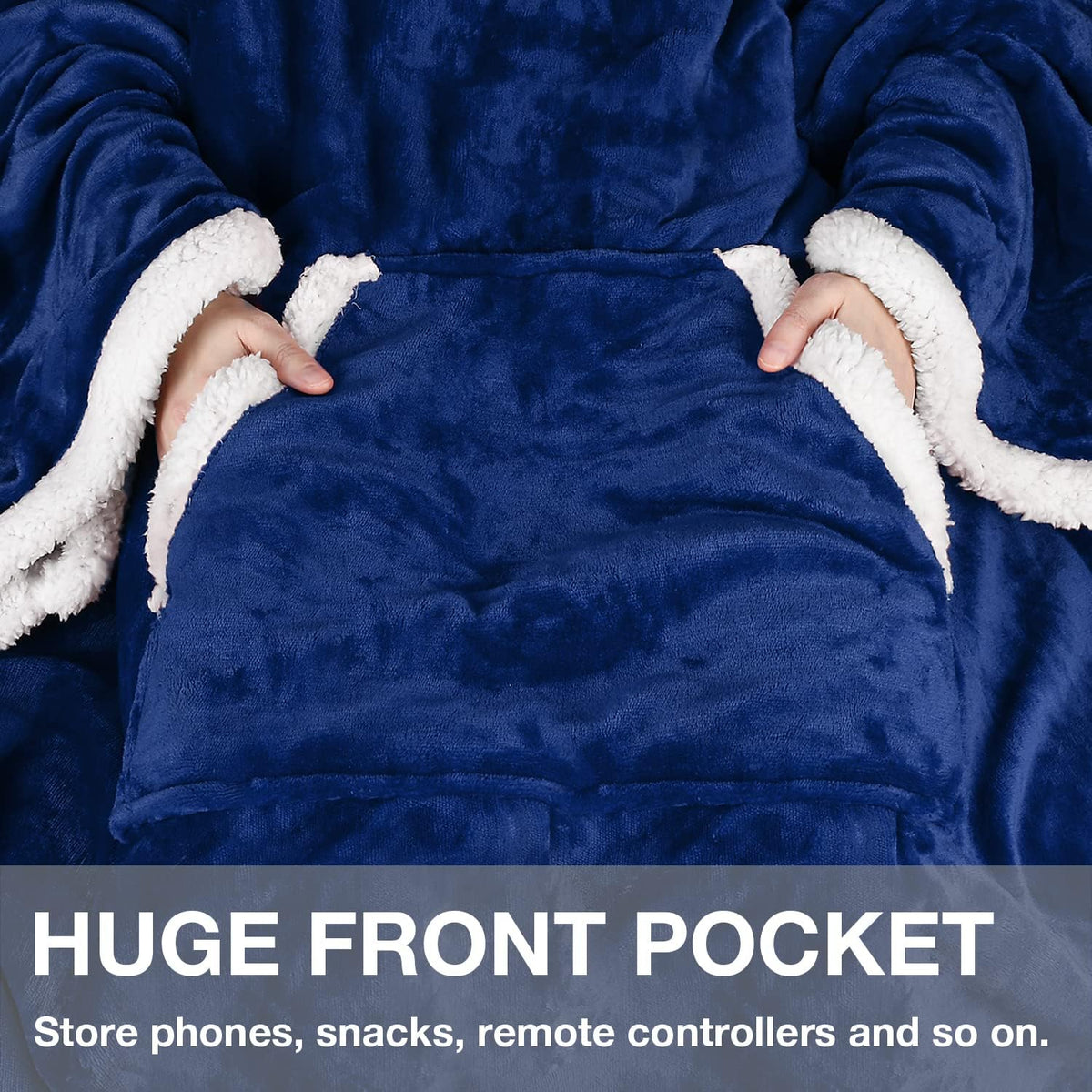 Catalonia Sherpa Wearable Blanket with Sleeves and Pocket for Adults