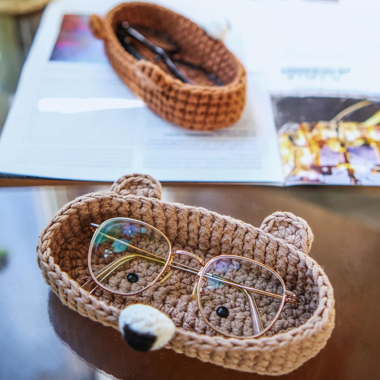 HandMade Premium Bear Crochet Glasses Holder