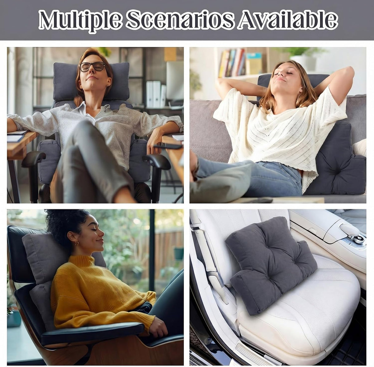Novabright 2 Pcs Recliner Headrest Back Pillows for Back Support Pillow for Couch with Adjustable Recliners Pillow for Headrest for Chairs Sofa Couch and Bed (Dark Gray)
