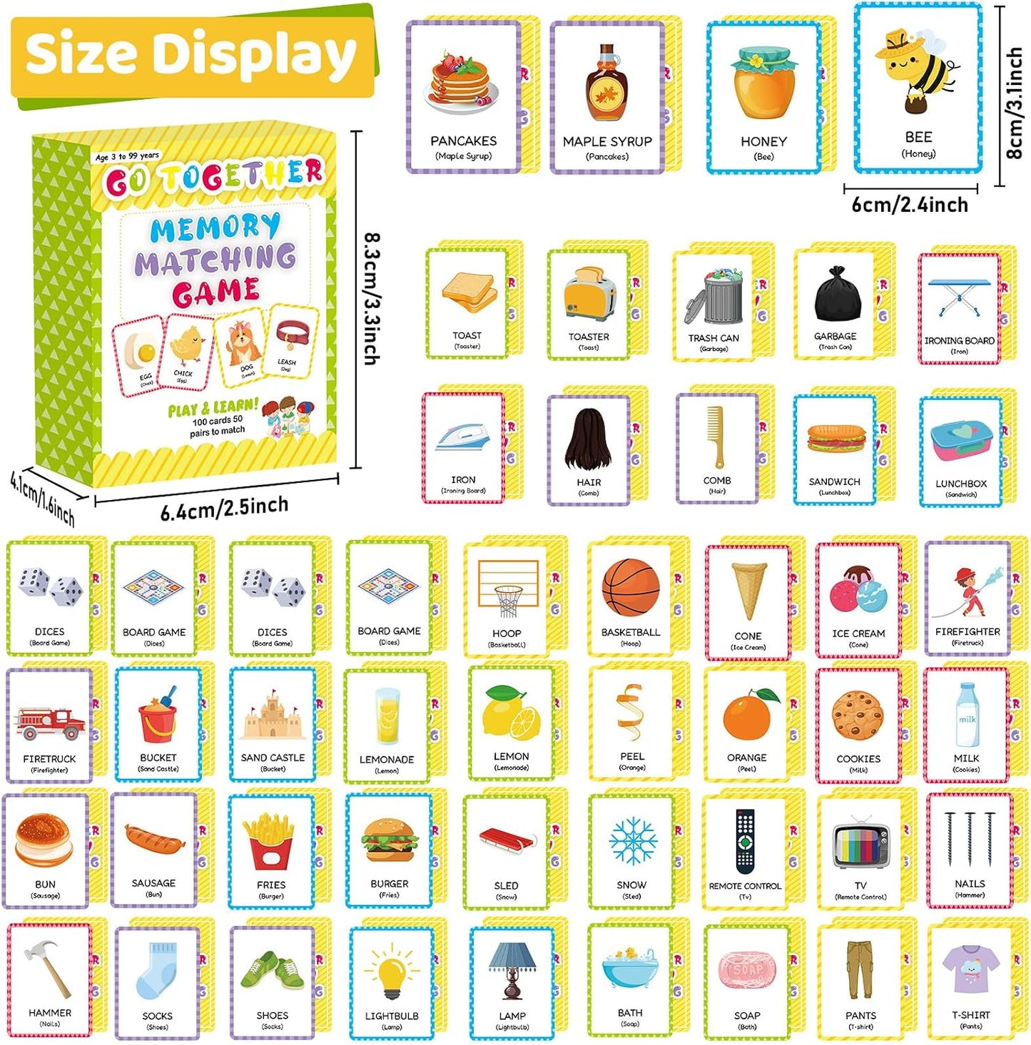 gisgfim 100 PCS Memory Matching Game Famous Paintings Concentration Memory Card for Adults Learning Educational Game A Fun & Fast Artworks Theme Matching Games