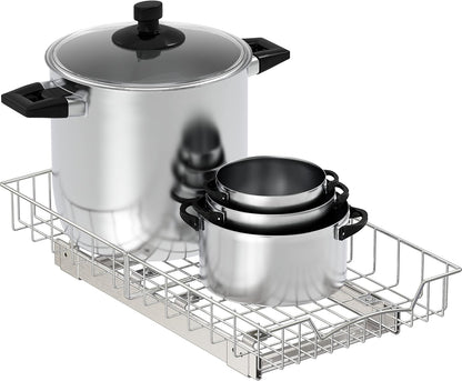 Simple Houseware Under Cabinet Pull Out Sliding Shelf, 21" Dx11 W, Chrome