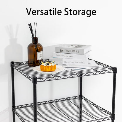 Zvyteay 4 Tier Mini Fridge Shelf Adjustable Height Storage Shelf Metal Storage Rack Mini Fridge and Microwave Stand for Dorm, Kitchen, Office, White