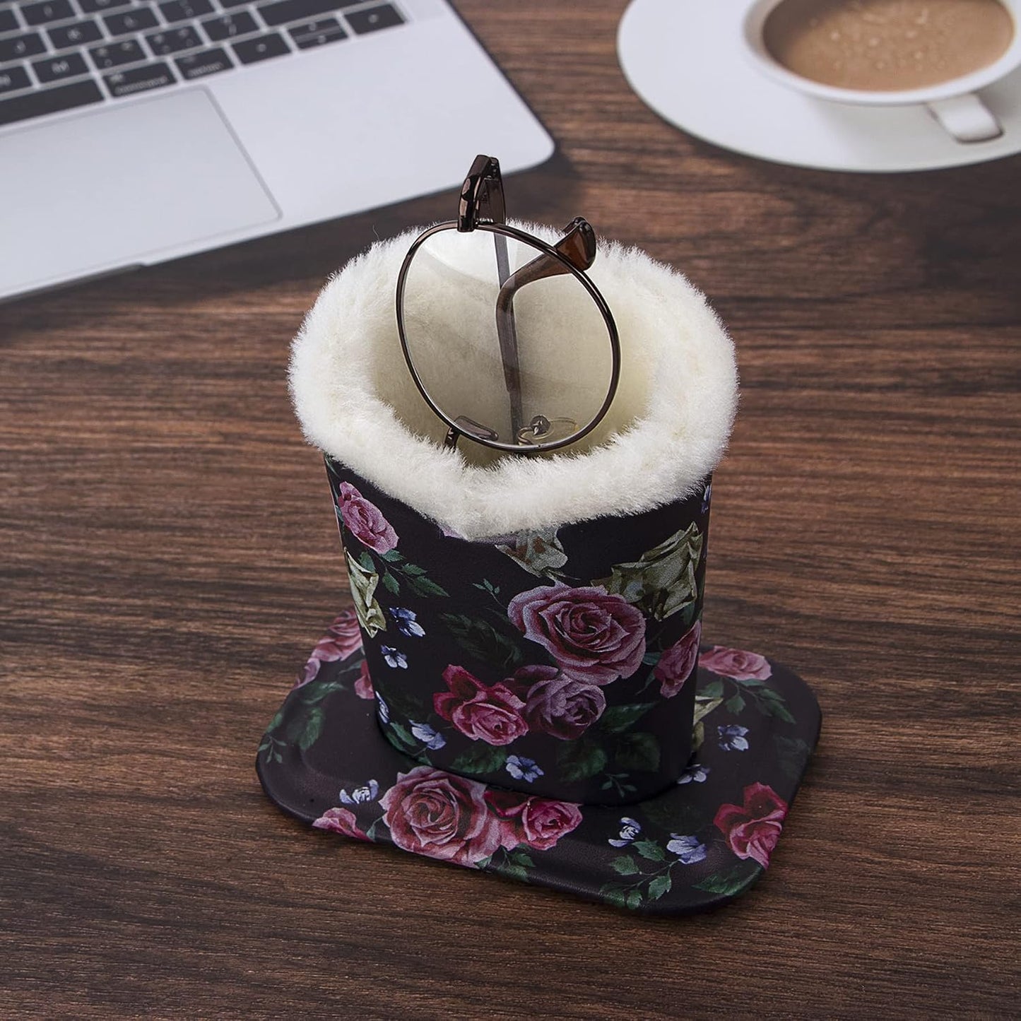 Plush Fluffy Lined Anti-scratch Eyeglasses Holder Protective Glasses Stand Case