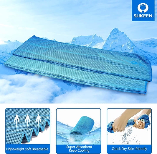 Sukeen Cooling Towels 6 Pack (40"x12"), Cooling Neck Wraps, Ice Towels, Microfiber Breathable Cooling Towel for Hot Weather, Sweat Towel for Gym, Sport, Running, Golf, Workout, Camping, Fitness