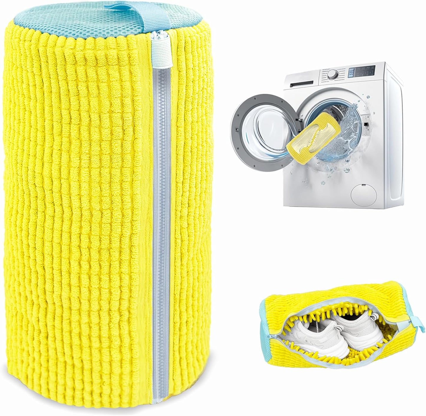 Shoe Washing Machine Bag,Laundry Shoe Bag for Washer and Dryer,Reusable Shoe Cleaning Bag for Sneakers,Tennis Shoes,With Self-locking Zipper, Microfiber Inside,Include Shoe Bag (Pro Grey - 1 Pack)