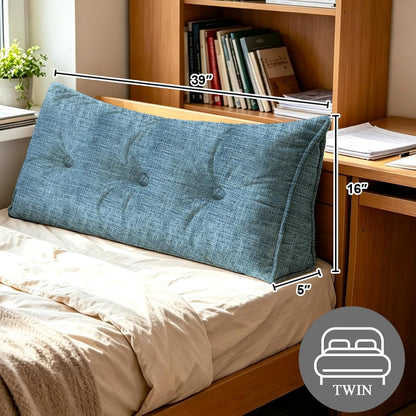 Wedge Pillow – Reading & Bed Rest Pillow for Sitting in Bed, Couch, or Floor, Multi-Purpose Headboard Wedge for Sleeping, After Surgery, Leg & Back Support, Neck Cushion & Washable Cover, Dark Gray
