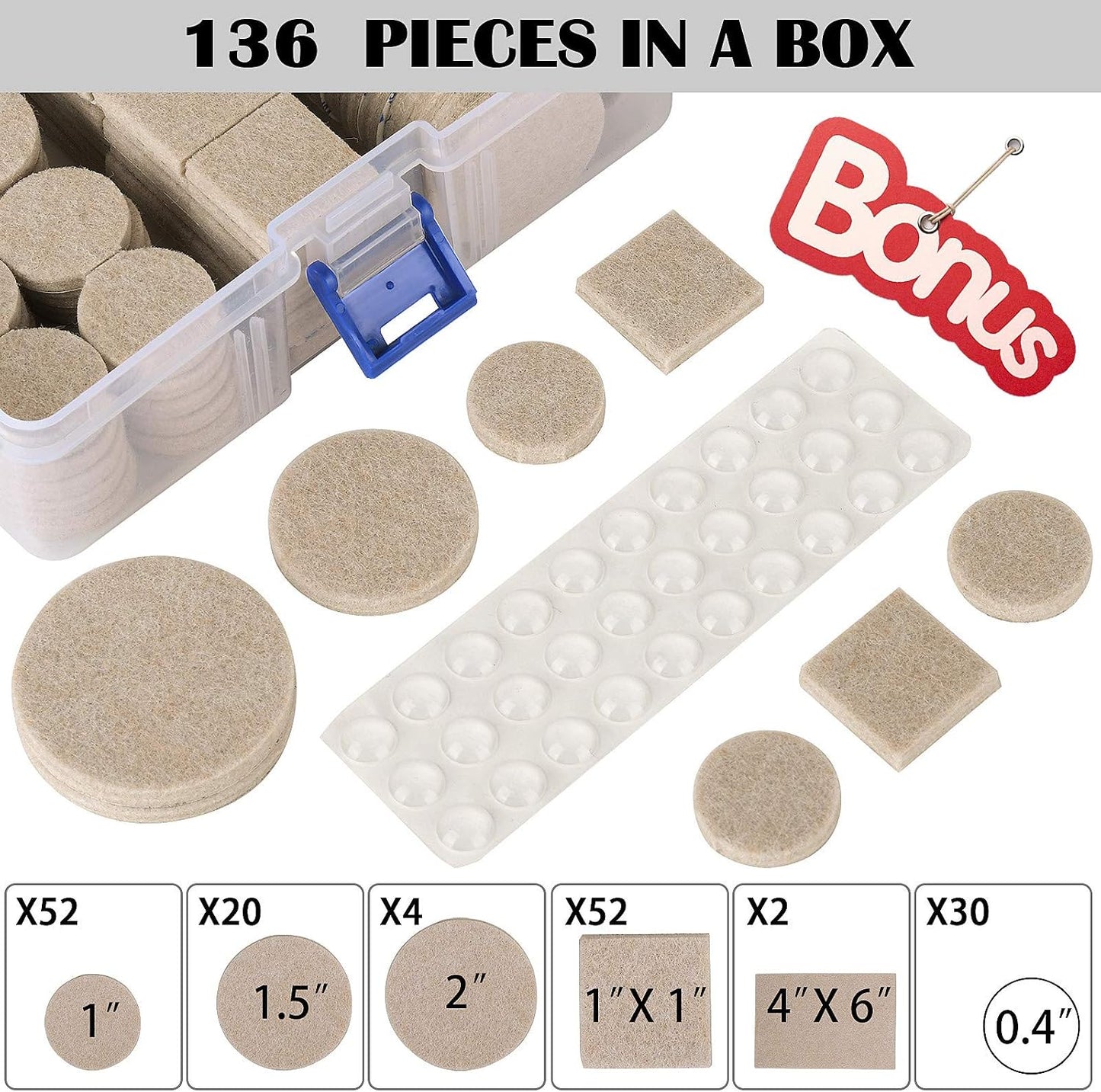 Felt Furniture Pads 300 Pieces, Furniture Pads for Hardwood Floors Black | Self-adhesive felt pads prevent scratches and noise, ideal for chair legs, suitable for hardwood floors and indoor furniture