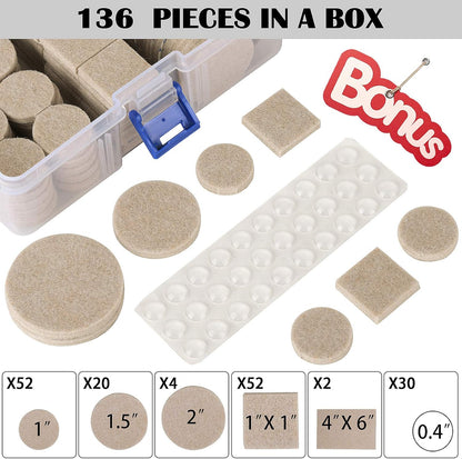 Felt Furniture Pads 300 Pieces, Furniture Pads for Hardwood Floors Black | Self-adhesive felt pads prevent scratches and noise, ideal for chair legs, suitable for hardwood floors and indoor furniture
