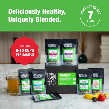 Tiesta Tea - Top 8 Favorites Sampler Set, Loose Leaf, Up to 80 Cups | High to No Caffeine, Hot & Iced, Tea Variety Pack with Green, Herbal, & Black, 8 Sample Pouches