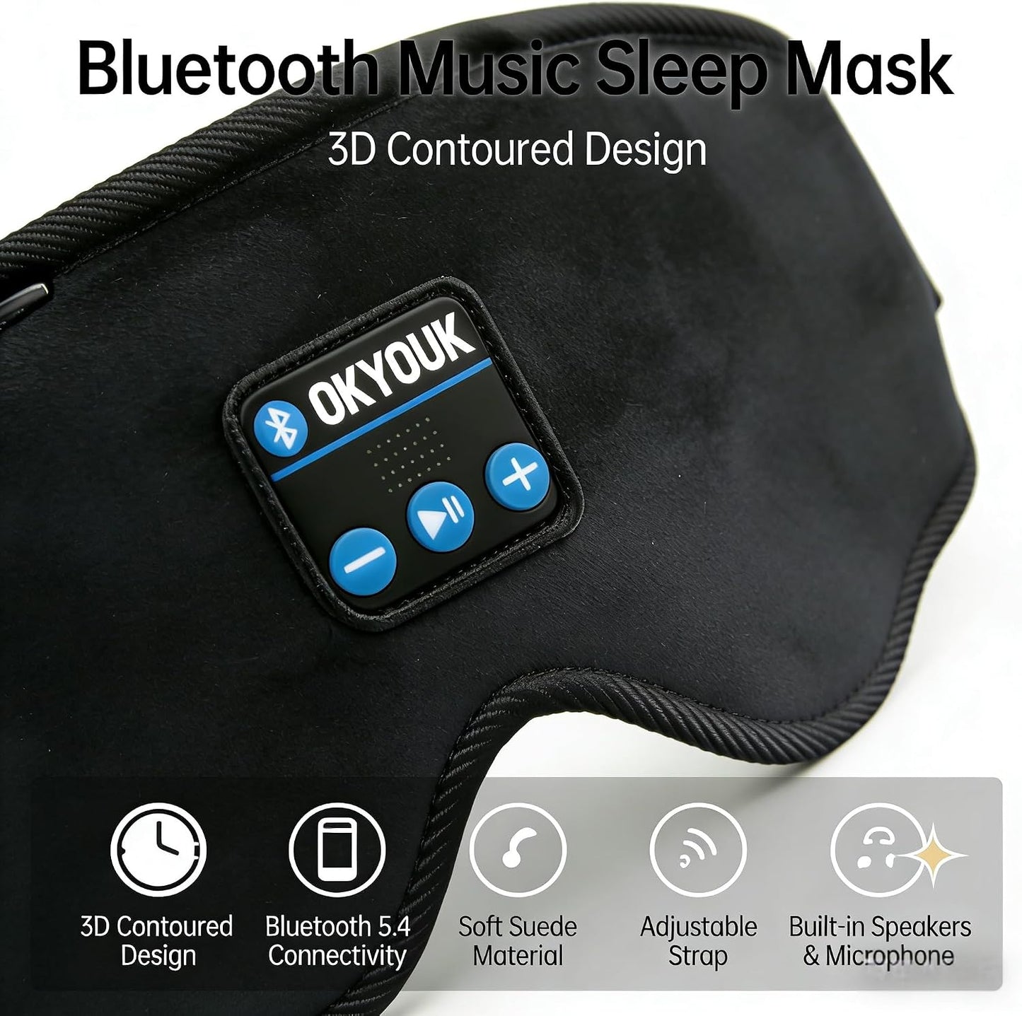 2026 New Sleep Headphones Pro | Built-in White Noise Sleep Mask,75g Ultra-Light Bluetooth Eye Mask for All Face Shapes, Zero-Pressure Fit, Breathable Bamboo, 100% Blackout for Deep Sleep & Travel