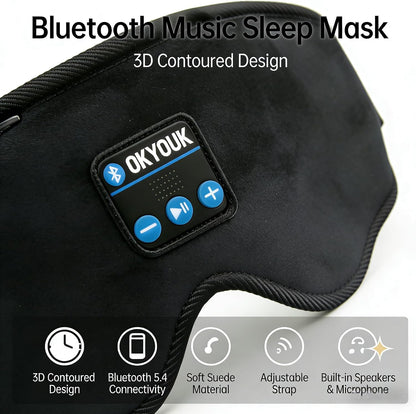 2026 New Sleep Headphones Pro | Built-in White Noise Sleep Mask,75g Ultra-Light Bluetooth Eye Mask for All Face Shapes, Zero-Pressure Fit, Breathable Bamboo, 100% Blackout for Deep Sleep & Travel