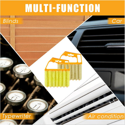 Geiserailie 2 Pcs Window Venetian Blind Cleaner Duster Tool Washable 7 Fingers Dusting Cleaner and Air Vent Shutter Brush Blinds Air Conditioner Fan Duster Dirt Housekeeping Tool (2 Color)
