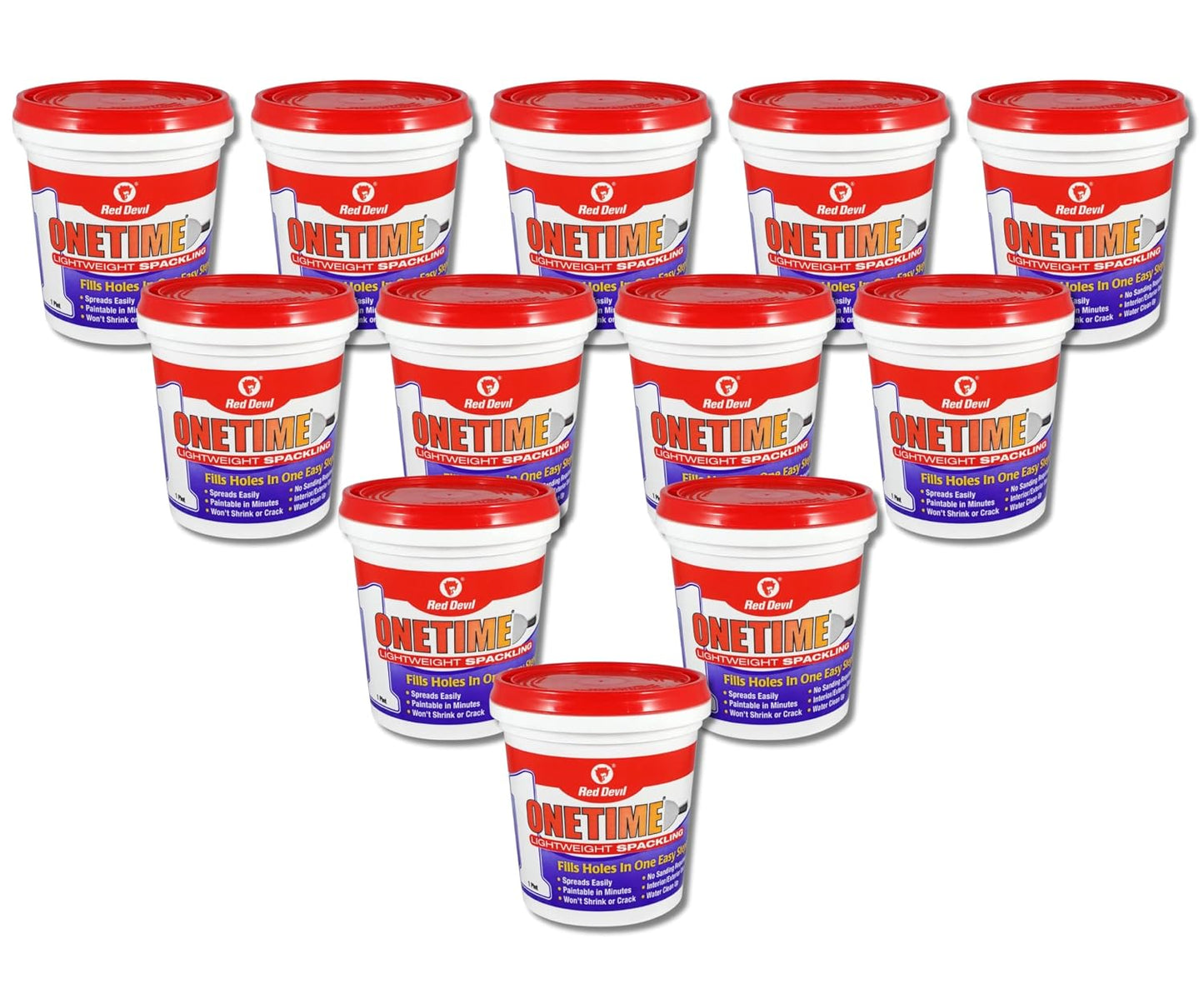 Red Devil 0542 ONETIME Lightweight Spackle Wall Repair, Spackling for Holes Drywall, 1/2 Pint, White, 8 Ounce, Made in USA